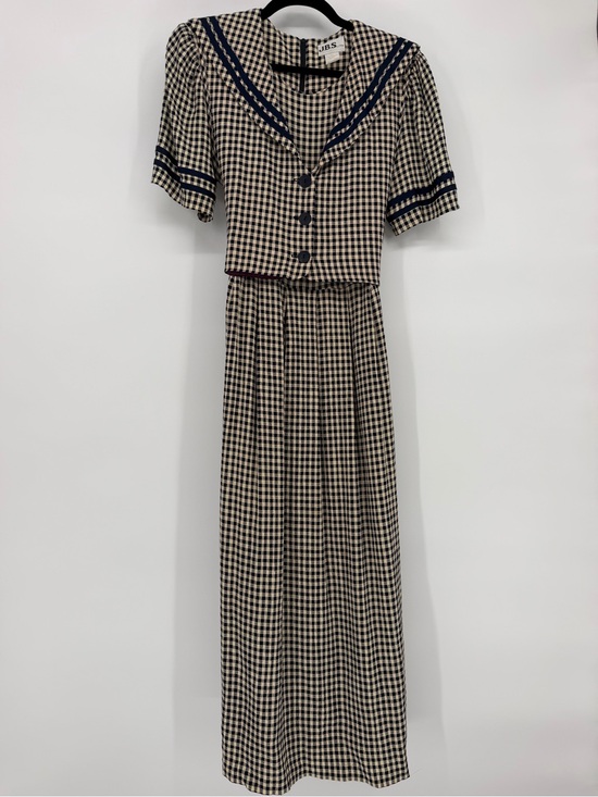 J.B.S. Dresses & Skirts - Vintage J.B.S. LTD Gingham Sailor Collar Maxi Dress Size 12